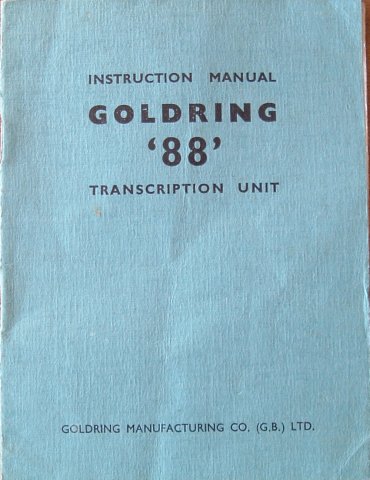Goldring '88' manual front cover