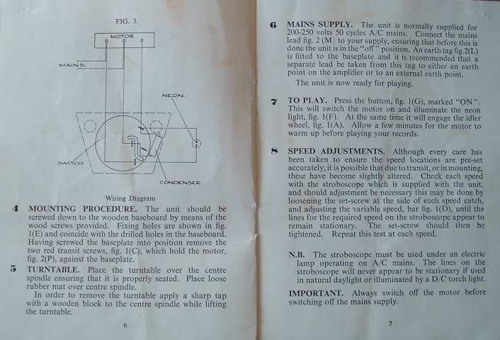 Pages 6 and 7 of Goldring '88' manual