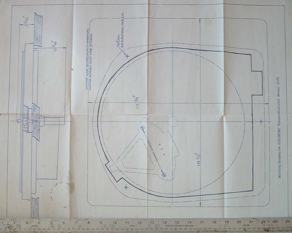 Goldring '88' plinth cutting template